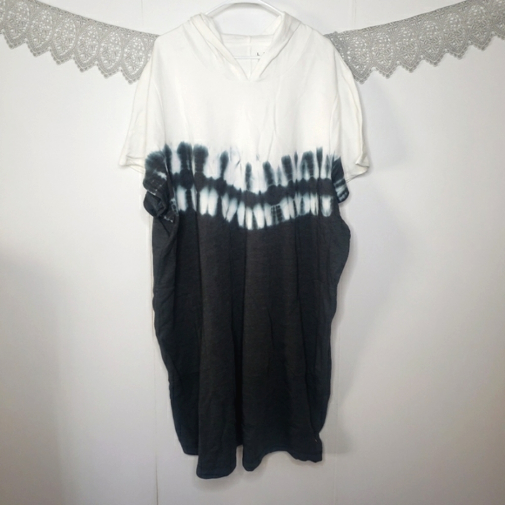 Livi Lane Bryant short sleeve hooded athleisure dress tunic tie dye 34/36 NWT